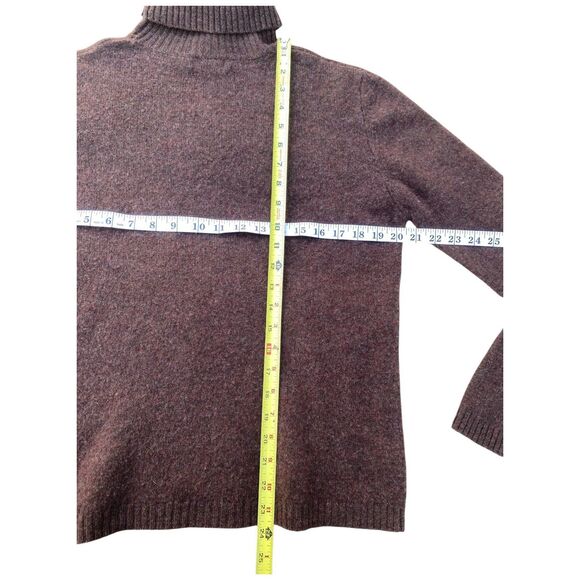 Deane & White Lambswool Argyle Turtleneck Sweater Brown Size L Cabincore - Picture 8 of 11